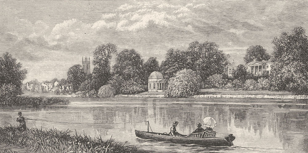 LONDON. Garrick's villa, Hampton 1901 old antique vintage print picture